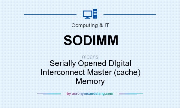 What does SODIMM mean? It stands for Serially Opened DIgital Interconnect Master (cache) Memory