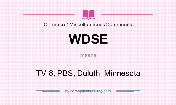 What does WDSE mean? It stands for TV-8, PBS, Duluth, Minnesota