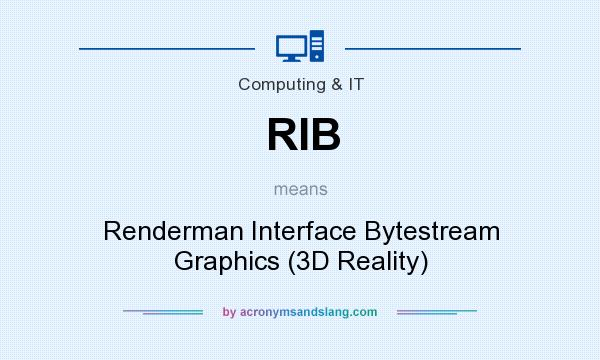 What does RIB mean? It stands for Renderman Interface Bytestream Graphics (3D Reality)