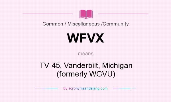 What does WFVX mean? It stands for TV-45, Vanderbilt, Michigan (formerly WGVU)