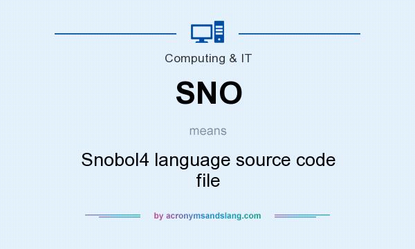 What does SNO mean? It stands for Snobol4 language source code file