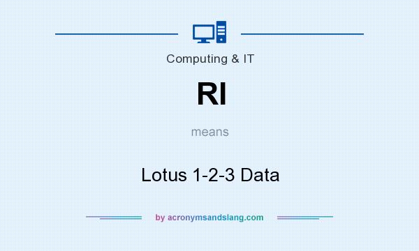 What does RI mean? It stands for Lotus 1-2-3 Data