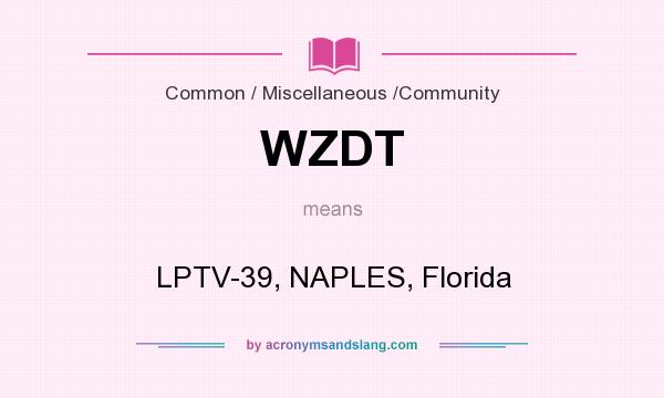 What does WZDT mean? It stands for LPTV-39, NAPLES, Florida
