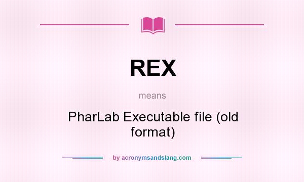 What does REX mean? It stands for PharLab Executable file (old format)