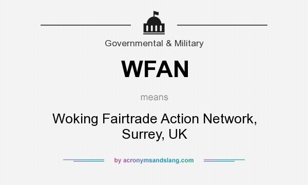 What does WFAN mean? It stands for Woking Fairtrade Action Network, Surrey, UK