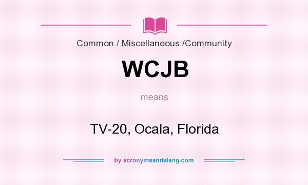 What does WCJB mean? It stands for TV-20, Ocala, Florida