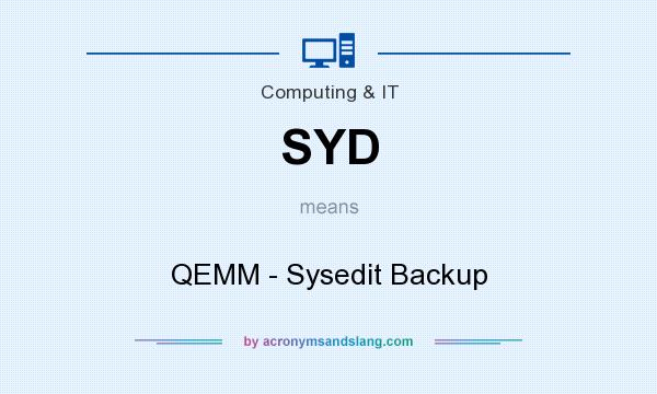 What does SYD mean? It stands for QEMM - Sysedit Backup