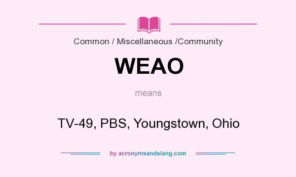 What does WEAO mean? It stands for TV-49, PBS, Youngstown, Ohio