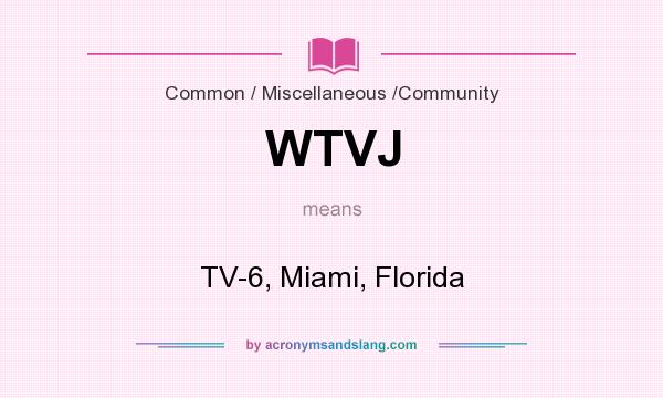 What does WTVJ mean? It stands for TV-6, Miami, Florida