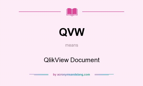 What does QVW mean? It stands for QlikView Document