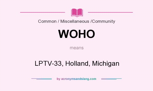 What does WOHO mean? It stands for LPTV-33, Holland, Michigan