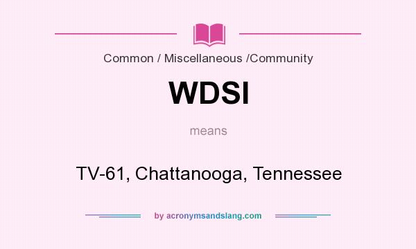 What does WDSI mean? It stands for TV-61, Chattanooga, Tennessee