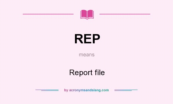 What does REP mean? It stands for Report file