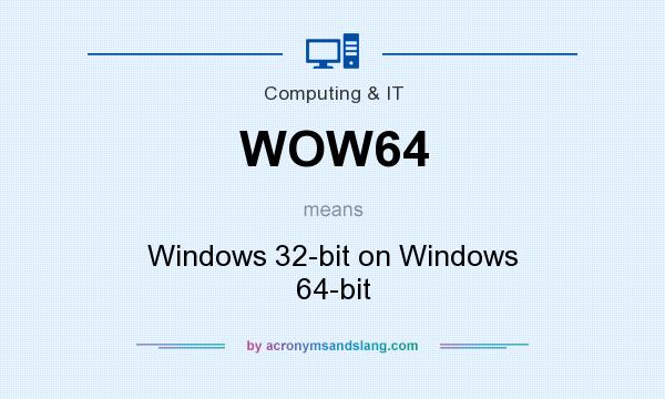 What does WOW64 mean? It stands for Windows 32-bit on Windows 64-bit