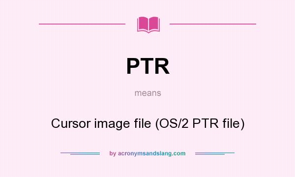 What does PTR mean? It stands for Cursor image file (OS/2 PTR file)