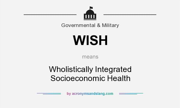 What does WISH mean? It stands for Wholistically Integrated Socioeconomic Health