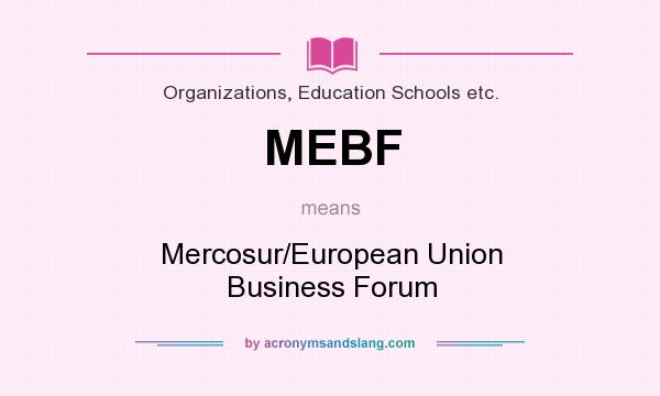 What does MEBF mean? It stands for Mercosur/European Union Business Forum