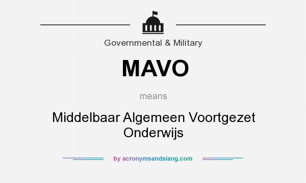 What does MAVO mean? It stands for Middelbaar Algemeen Voortgezet Onderwijs