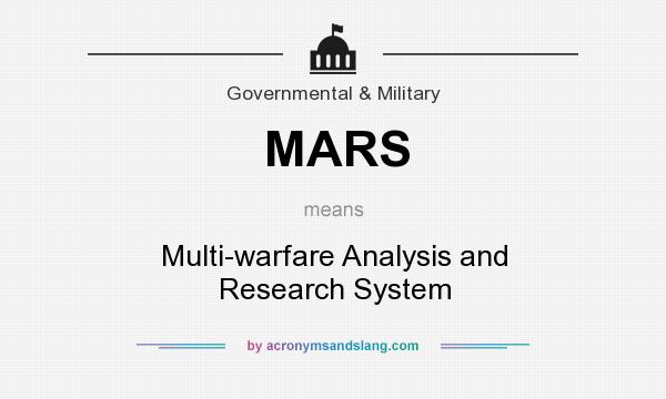 What does MARS mean? It stands for Multi-warfare Analysis and Research System