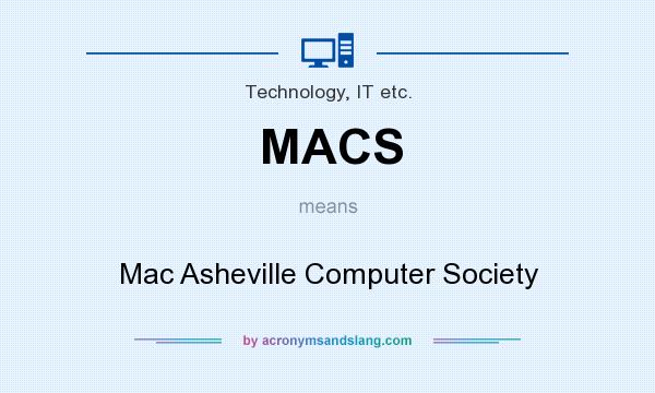 What does MACS mean? It stands for Mac Asheville Computer Society