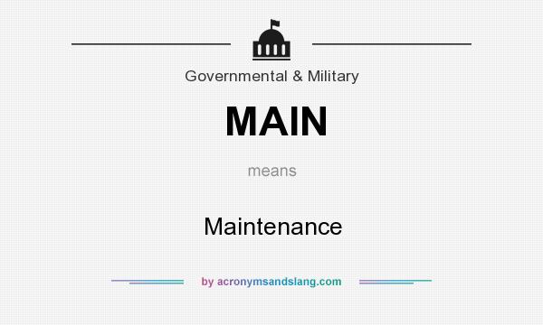 What does MAIN mean? It stands for Maintenance