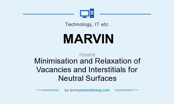 What does MARVIN mean? It stands for Minimisation and Relaxation of Vacancies and Interstitials for Neutral Surfaces