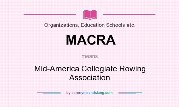 What does MACRA mean? It stands for Mid-America Collegiate Rowing Association