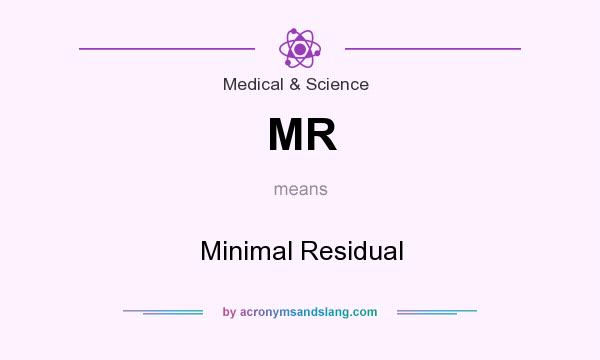 What does MR mean? It stands for Minimal Residual