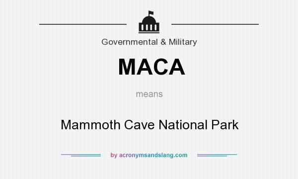 What does MACA mean? It stands for Mammoth Cave National Park