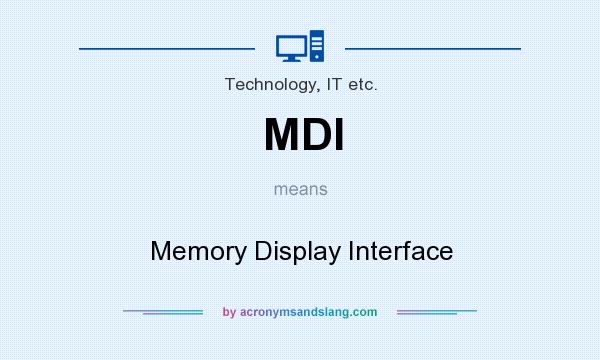 What does MDI mean? It stands for Memory Display Interface