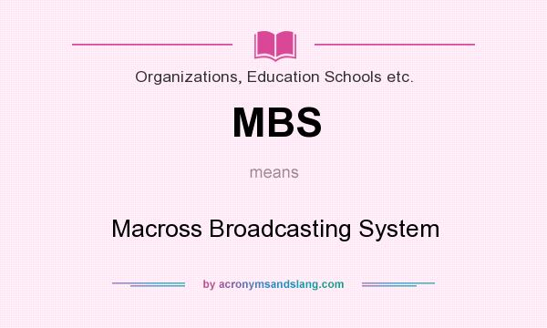 What does MBS mean? It stands for Macross Broadcasting System