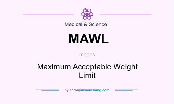 What does MAWL mean? It stands for Maximum Acceptable Weight Limit