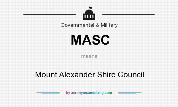 What does MASC mean? It stands for Mount Alexander Shire Council