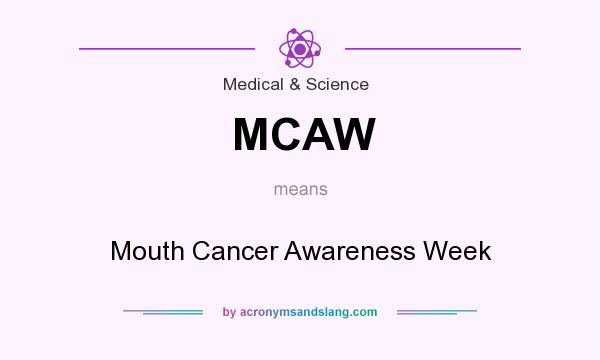What does MCAW mean? It stands for Mouth Cancer Awareness Week