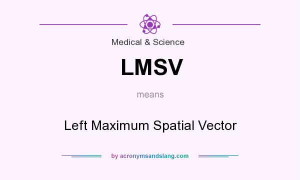 What does LMSV mean? It stands for Left Maximum Spatial Vector