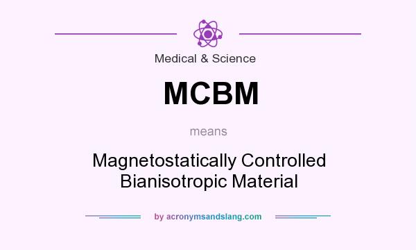 What does MCBM mean? It stands for Magnetostatically Controlled Bianisotropic Material