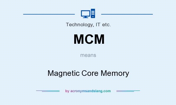What does MCM mean? It stands for Magnetic Core Memory