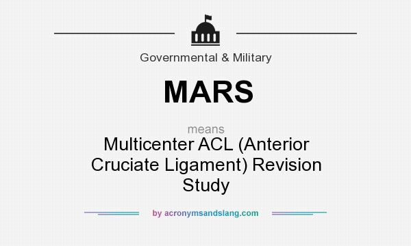 What does MARS mean? It stands for Multicenter ACL (Anterior Cruciate Ligament) Revision Study