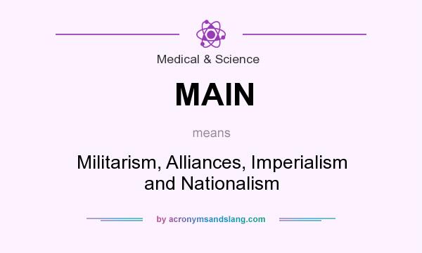 What does MAIN mean? It stands for Militarism, Alliances, Imperialism and Nationalism