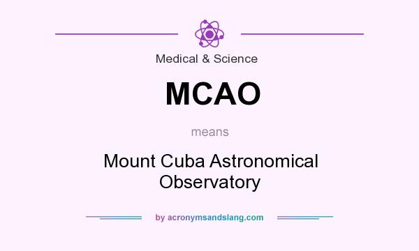 What does MCAO mean? It stands for Mount Cuba Astronomical Observatory