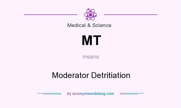 What does MT mean? It stands for Moderator Detritiation