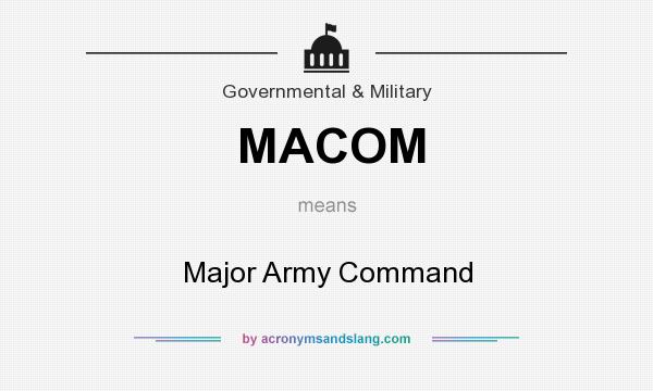 What does MACOM mean? It stands for Major Army Command