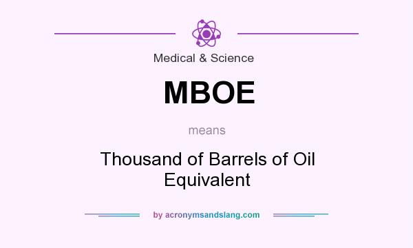 What does MBOE mean? It stands for Thousand of Barrels of Oil Equivalent