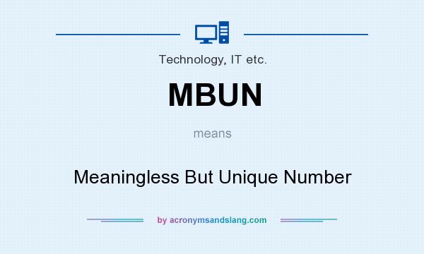 What does MBUN mean? It stands for Meaningless But Unique Number