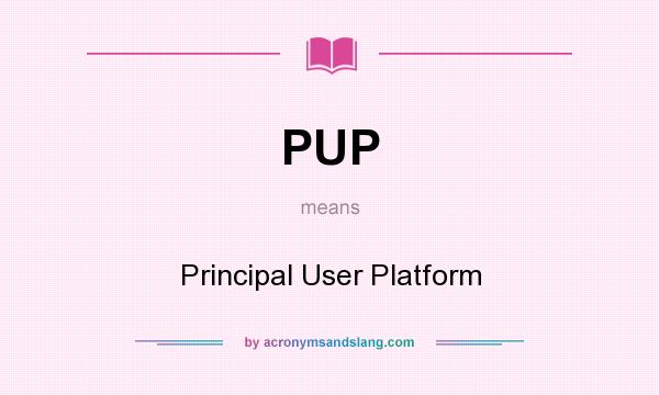 What does PUP mean? It stands for Principal User Platform