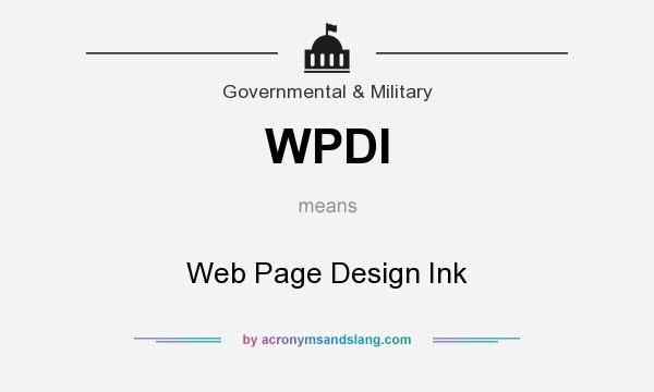 What does WPDI mean? It stands for Web Page Design Ink