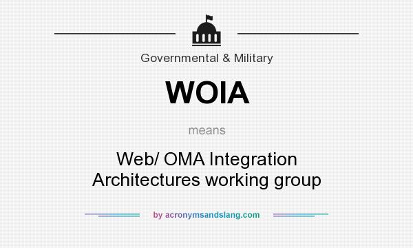 What does WOIA mean? It stands for Web/ OMA Integration Architectures working group
