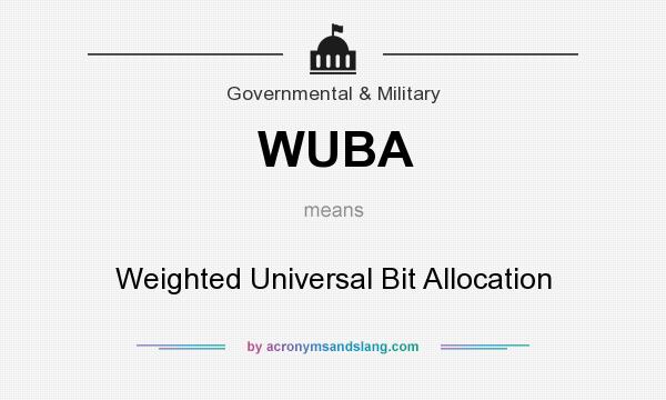 What does WUBA mean? It stands for Weighted Universal Bit Allocation