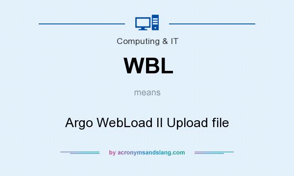 What does WBL mean? It stands for Argo WebLoad II Upload file