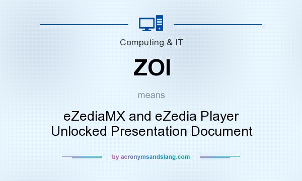 What does ZOI mean? It stands for eZediaMX and eZedia Player Unlocked Presentation Document
